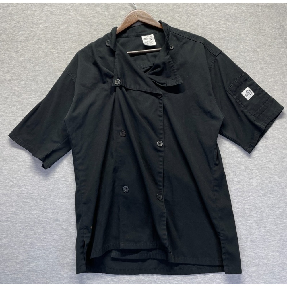 Mercer Culinary Chef Jacket Womens Medium Black Short Sleeve Double Breasted